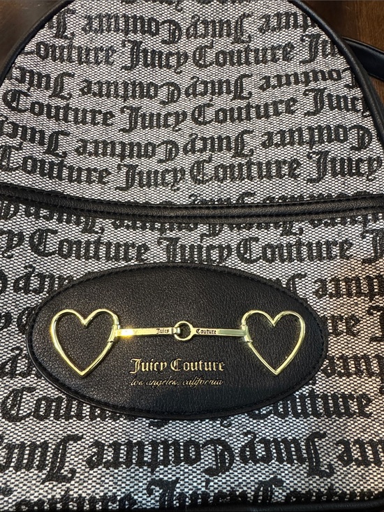 Juicy Couture Black & Gray Logo Backpack with Gold Heart Accents main image 6
